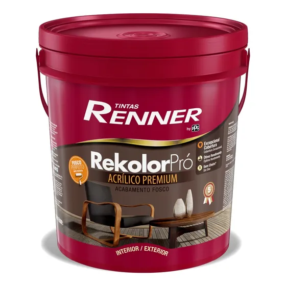 Pintura Rekolor Pro Fosco Renner Int/ext Gtia 5 Años 18 Lt