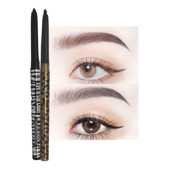 Set De 2 Piezas Delineador De Ojos Retractil Negro Y Cafe
