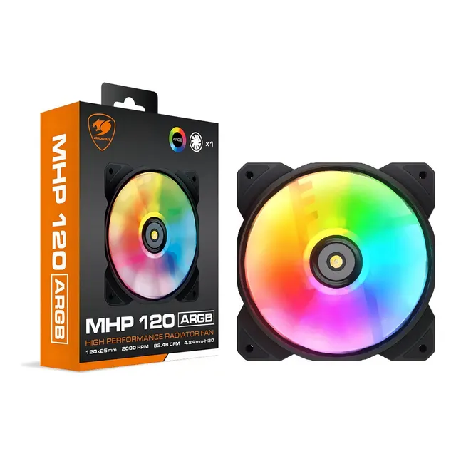 Fan Para Gabinete Ventilador Cougar Mhp120 Argb Diginet Led Rgb