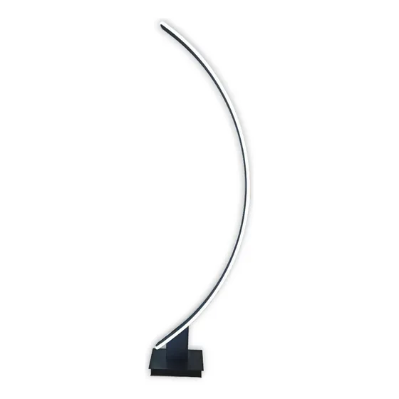 Lámpara Moderna Led De Pie Curva, Color Negro (pi102)
