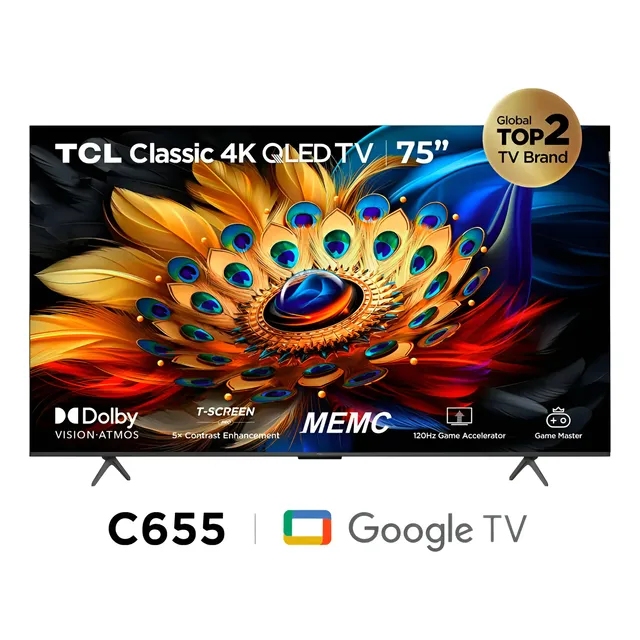 Televisor Tcl 75 Qled 4k Ultra Hd 75c655 Google Tv