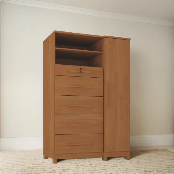 Cômoda Com Sapateira E Cabideiro Multiuso 5 Gavetas Imperial