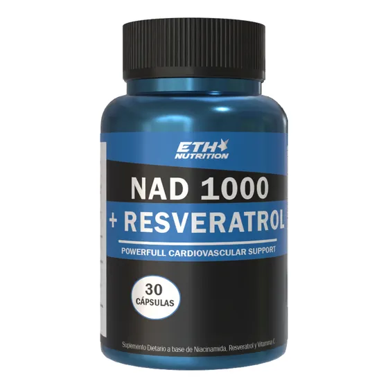 Nad+ Resveratrol 1000 Rejuvenecedor Antioxidante Sabor Neutro