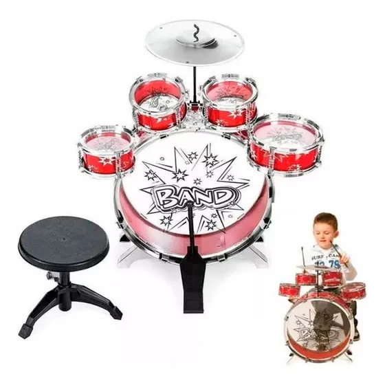 Set Batería Musical 5 Tambores Niños Percusión