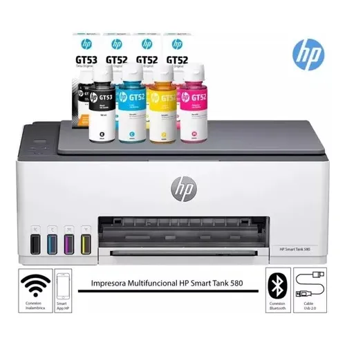 Impresora Hp Smart Tank 580 Tinta Continúa Wifi Color Usb