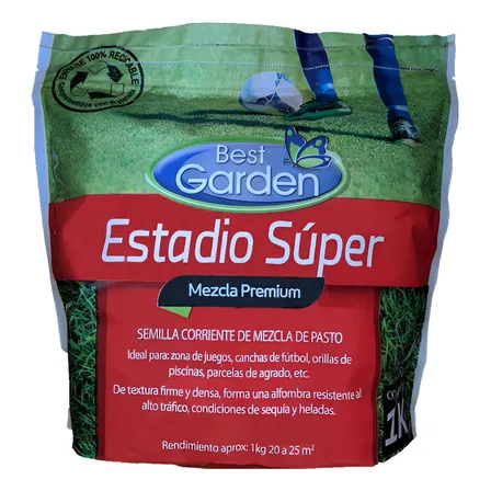 Semilla De Césped Mezcla Estadio 1kg, Best Garden