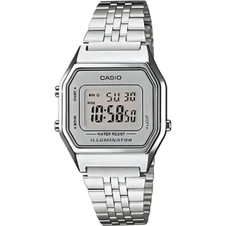 Relógio Feminino Casio RetrÎ La-6 Prateado De Tom Médio Relógio Feminino Casio RetrÎ La-6 Prateado De Tom Médio