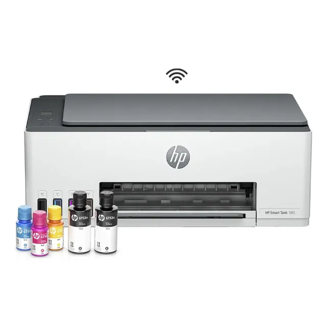 Impresora Multifuncional HP Smart Tank 580 Tinta Continua Color Wi-Fi Smart App Escáner 220V