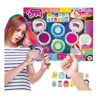 Kit Mechas Coloridas Chapinha Infantil Pinta Cabelo Colorido Kit Mechas Coloridas Chapinha Infantil Pinta Cabelo Colorido
