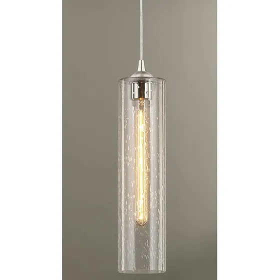 Vidrio Colgante Luz Niquel Satinado