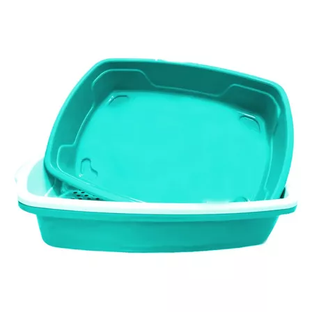 Bandeja Higiênica Cat Clean Furba Com 3 Peças Para Gatos Cor Verde-claro