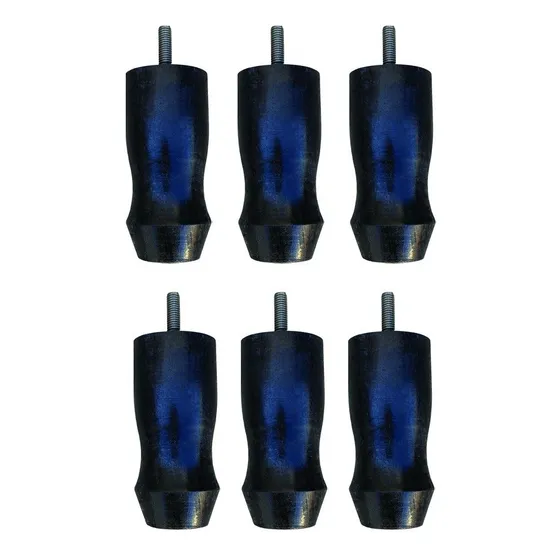 Patas Para Sommier Box De 12cm Kit De 6 Unidades Color Negro