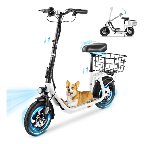 Patinete Eléctrico Plegable Para Adultos 819 W Asiento Cesta