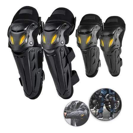 Kit De Proteção Gold Care Para Motociclista: Joelheiras e Cotoveleiras Ajustáveis Com Velcro