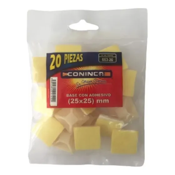 Base Auto Adhesiva 25 X 25 Mm Amarracable Coninca