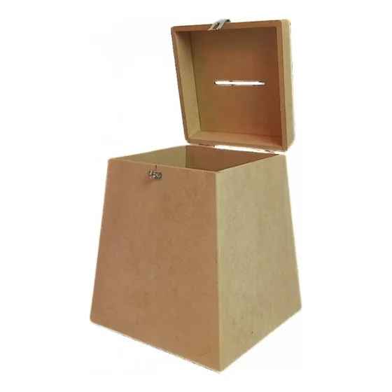 Kit 2 Urnas Grande Para Cupom Sorteio Gorjetas Dizimo Em Mdf