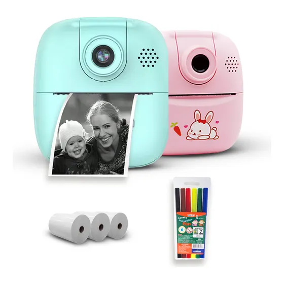 Câmera Imprime Instantânea Infantil Divertida Jogo + Kit