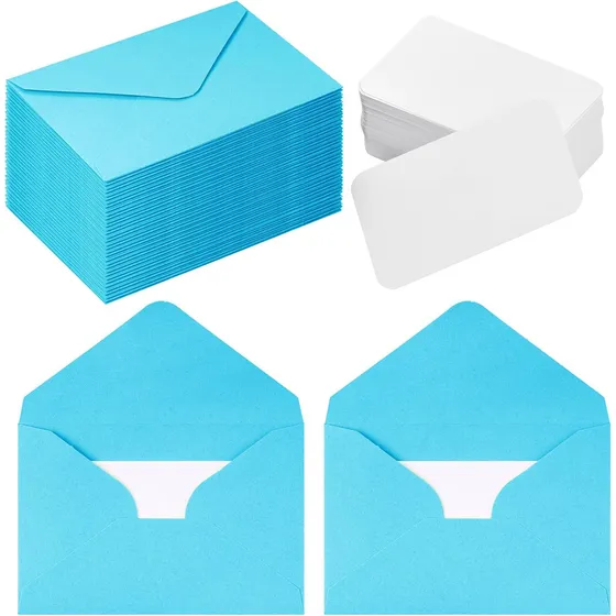 Wa 100 Sobres Pequeños Con Blanco Tarjetas De Visita