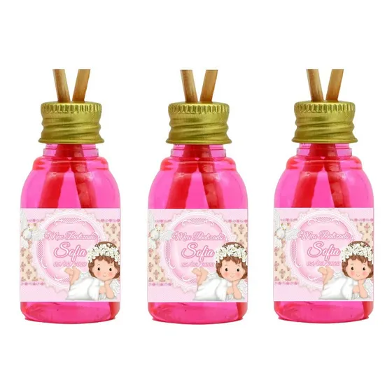 50 Mini Aromatizador Lembrancinha Chá De Bebê Fraldas Menina