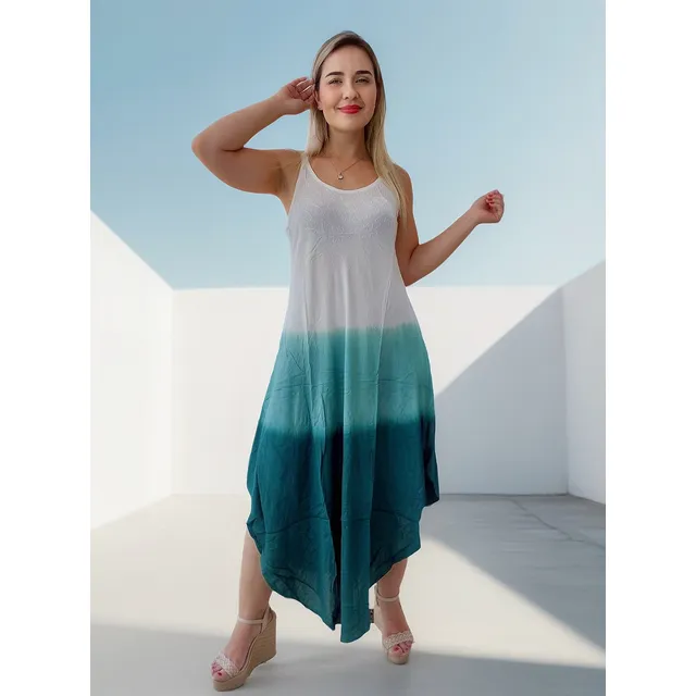 Vestido Feminino Indiano Trapézio Longo Plus Size-cod.5030a
