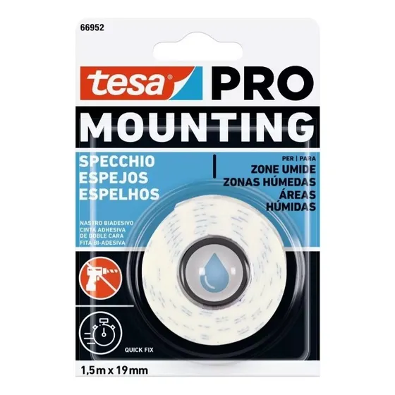 Cinta Hr Doble Contacto Espejo 1,5 Mts X 19 Mm Marca Tesa