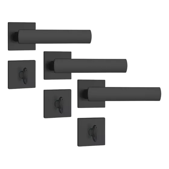 3 Fechadura Banheiro Chave Fixa 823/35 40mm Stam Preto