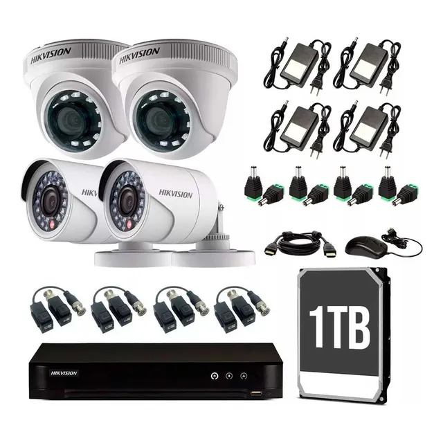 Hikvision Kit 4 Cámaras De Seguridad Hd 720p