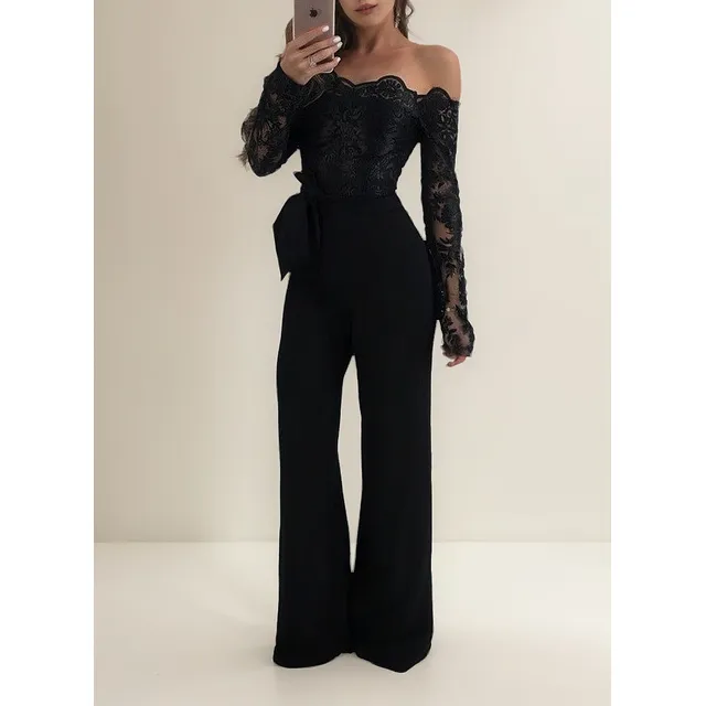 . Macacão Feminino Casual Ombro De Fora Com Cadarço