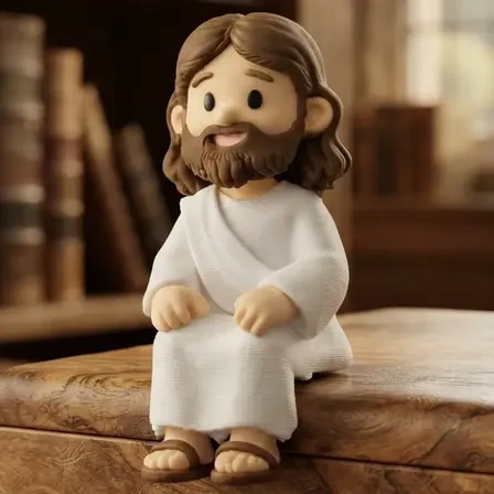 Boneco Mini Jesus Sentado No Monitor Tela Pc Ou Prateleira