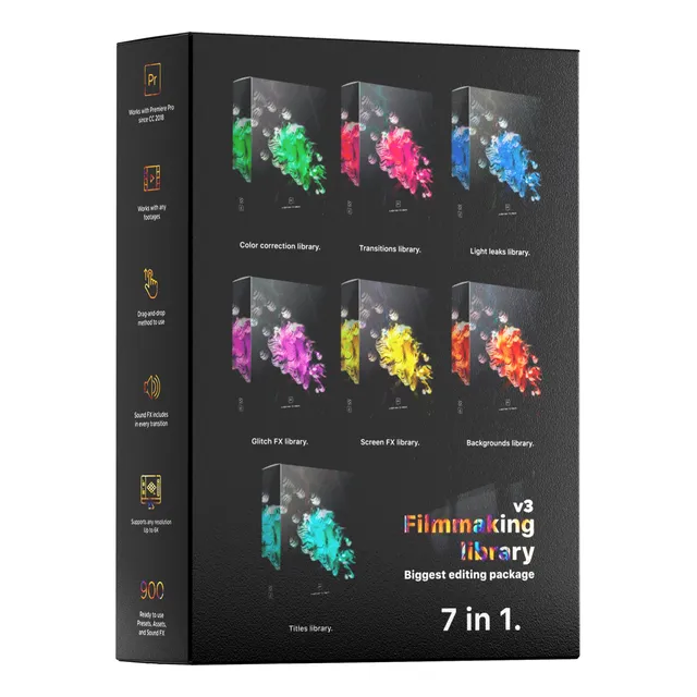 Presets & Efectos Mega Librería Premiere Pro Pack 7x1 Único