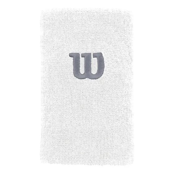Par De Muñequeras De Tenis Deportiva Sudor Wilson Ancha Color Blanco Talla UNICA