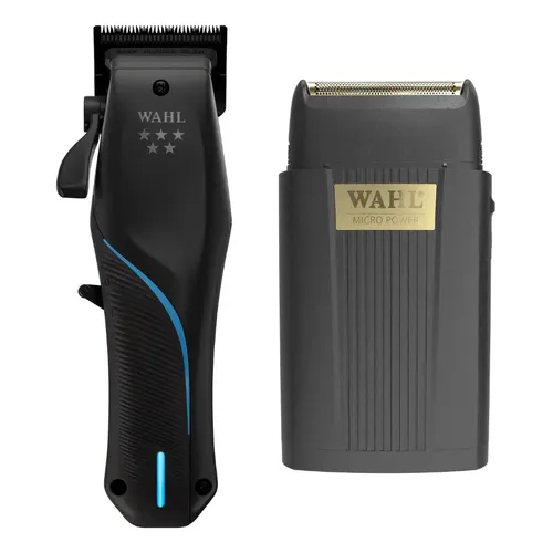 Kit Wahl Vapor Sem Fio Bivolt 8000 Rpm E Aparador De Pelos Preto