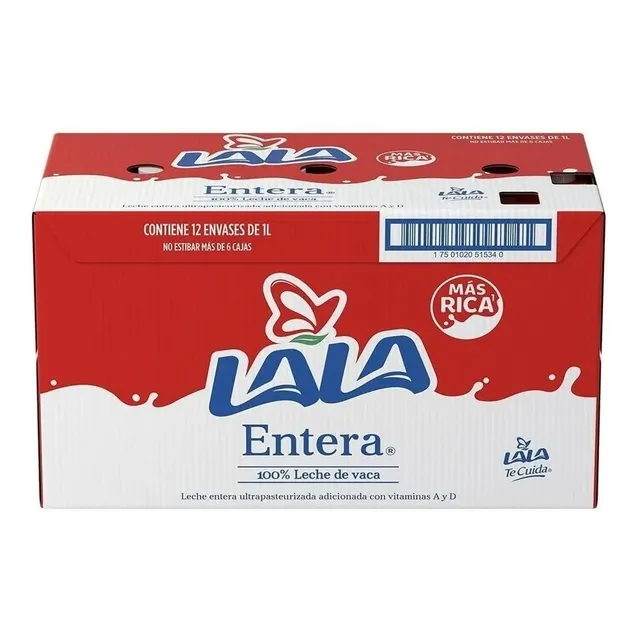 Leche Lala Entera Caja Con 12 Pz De 1 Lt Msi