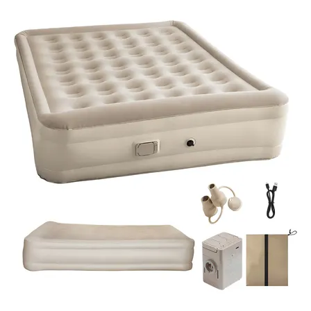 Colchón Inflable Queen Vidita 2 Plazas Bomba Eléctrica Recargable Almohada Incluida 300kg