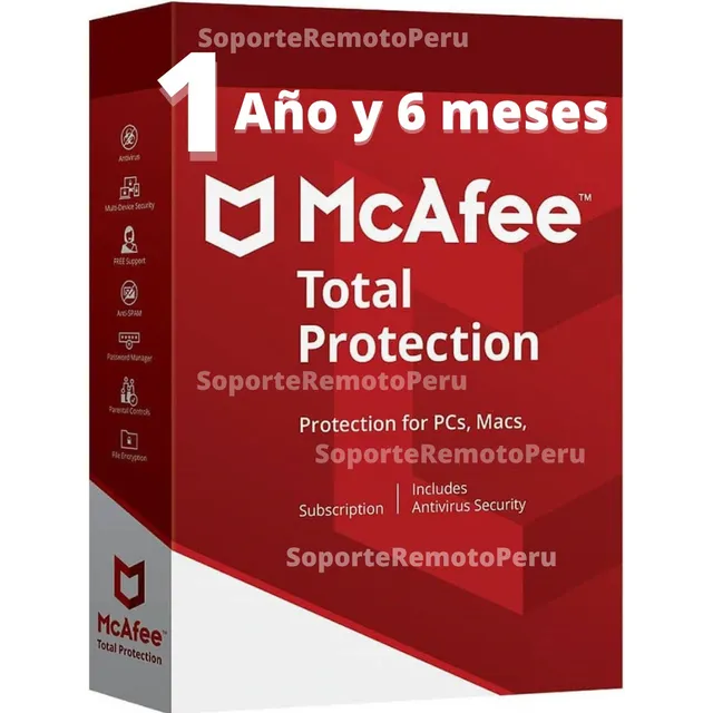 Antivirus Mcafee Total Protection 01 Pc X 1 Año Y 6 Meses