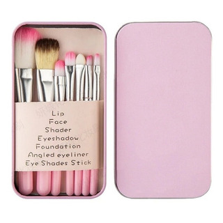 Set Pinceles De Maquillaje Para Niñas Mini Brochas Kawai Color Rosa Set Pinceles De Maquillaje Para Niñas Mini Brochas Kawai Color Rosa