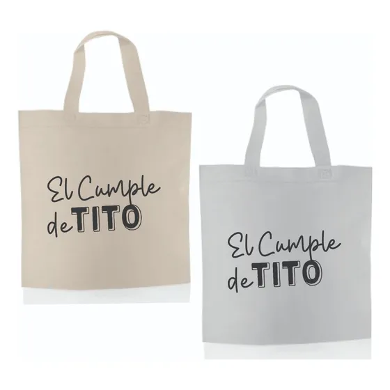 50 Eco Bolsas 30x30x10 Con Manijas Impresas C/logo 1 Color
