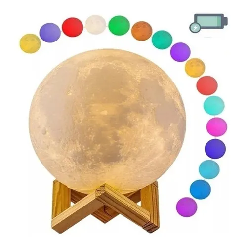 Abajur Lua Cheia 3d Umidificador Difusor Ar Luminária Cúpula