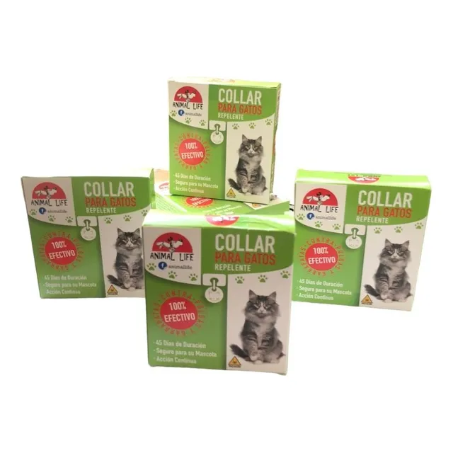 Pack X5 Collar Antipulgas Repelente Garrapatas Gatos Continu