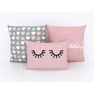 Kit 3 Capas De Almofadas Rosa Geometricas Frase GratidĂŁo | Linha Exclusive Kit 3 Capas De Almofadas Rosa Geometricas Frase GratidĂŁo | Linha Exclusive