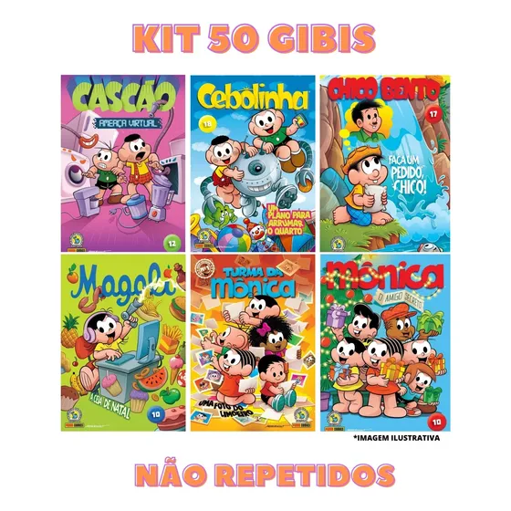 50 Gibis Turma Da Mônica - Sem Repetições (kit)