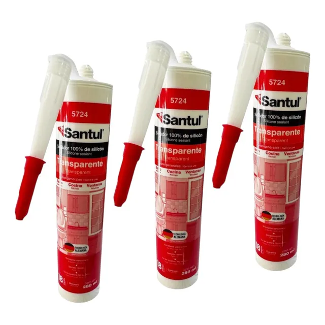 3 Pz Sellador 100% Silicon Tubo 280ml Transparente Mayoreo