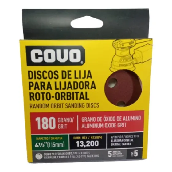 Disco De Lija Roto-orbital 4 1/2 Grano 60/ 100 /180 Y 240