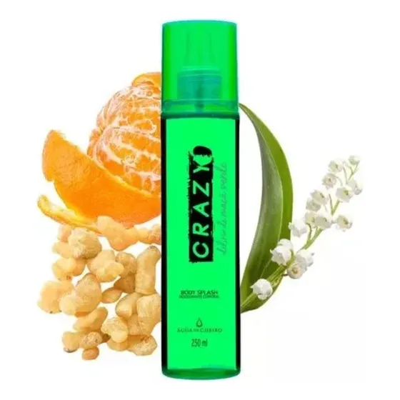 Body Splash Crazy Maçã Verde Água De Cheiro - 250ml - Feminino