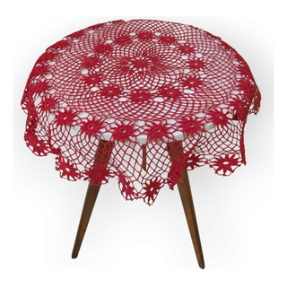 Toalha De Mesa Crochê Redonda 85cm Toalha De Mesa Crochê Redonda 85cm