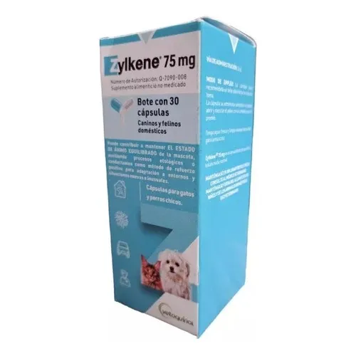 Vetoquinol Zylkene 75 Mg Para Perros Y Gatos 30 Cápsulas