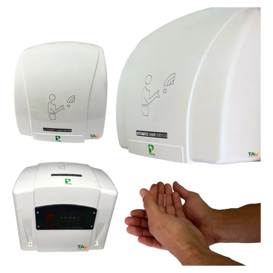 Secador De Mãos Automatico Ar Quente Com Sensor 1500w Branco