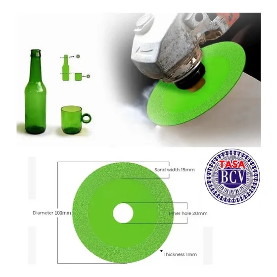 Disco Diamante Para Corte De Vidrio, Cerámica, Botellas
