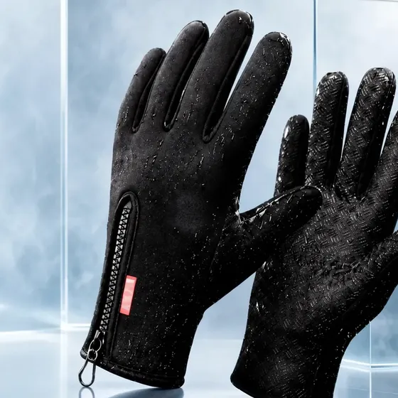 Par Luva Frio Motoqueiro Térmica Impermeável Com Touch Screen