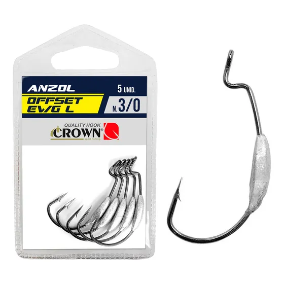 Anzol Offset Ewg Lastreado - Crown N 3/0